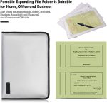 Fireproof File Folder Fireproof Fire and Water Resistant Money Document Bag with A4 Size 13 Pockets Zipper Closure Non-Itchy Silicone Coated Portable Filing Organizer Pouch(14.3" x 9.8") - Image 5